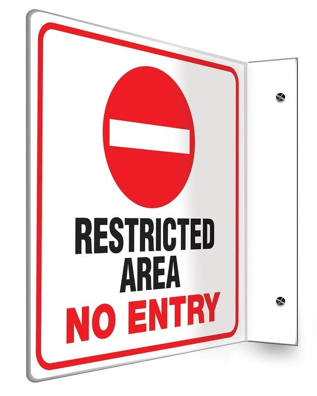 AccuformNMC PSP Projection Sign, Restricted Area - No Entry