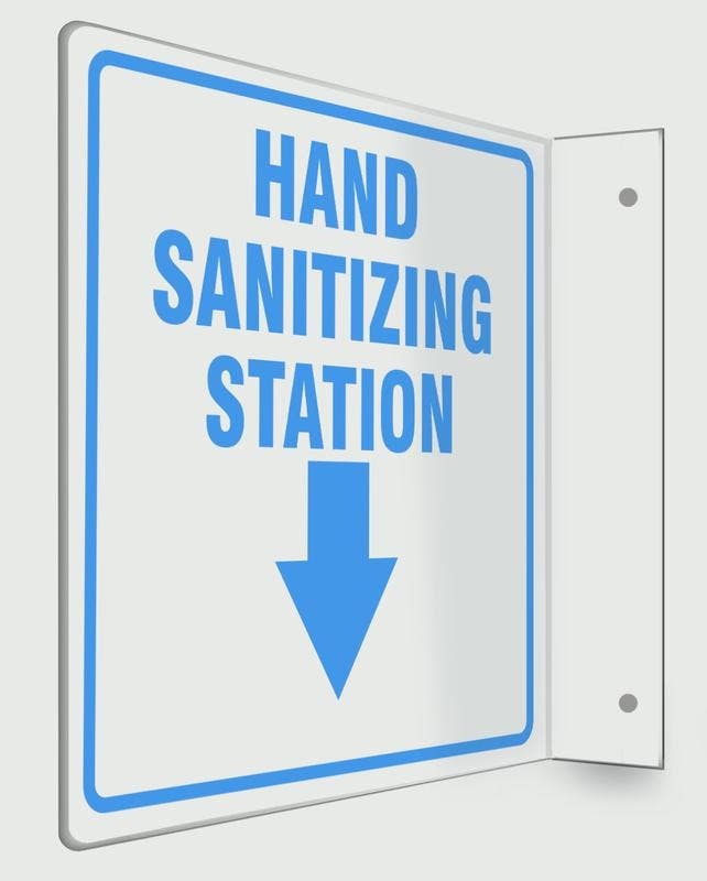 AccuformNMC PSP Projection Safety Sign, Hand Sanitizing Station