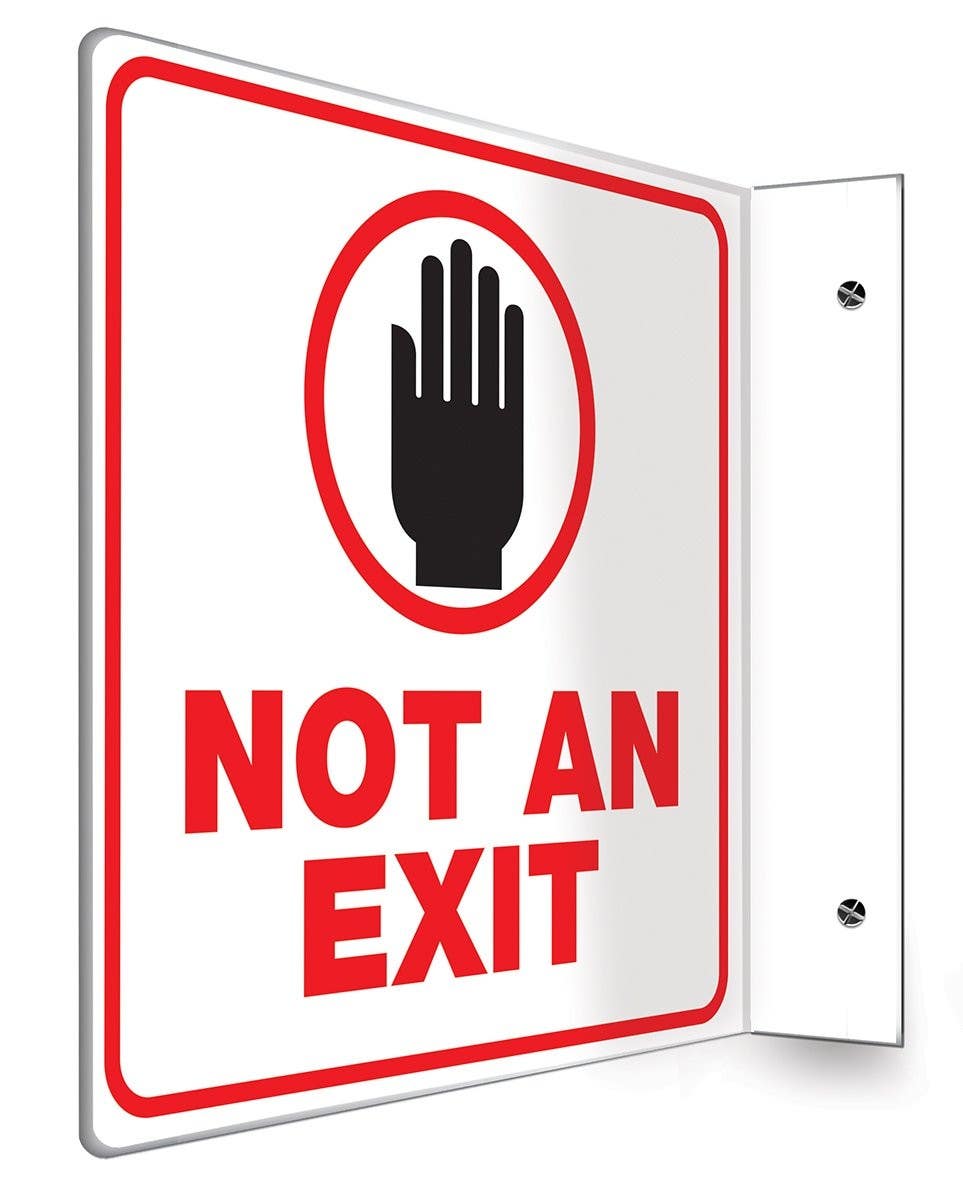 AccuformNMC PSP Projection Sign, Not An Exit (Symbol)