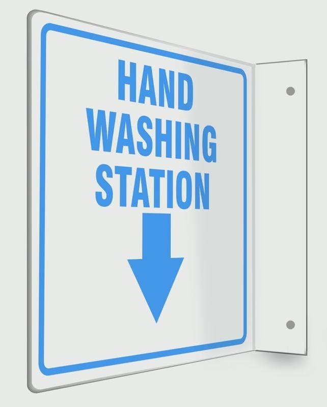 AccuformNMC PSP Projection Safety Sign, Hand Washing Station