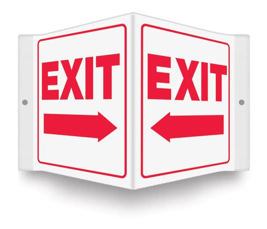 AccuformNMC PSP130 3D Projection Safety Sign, Exit, 6" H x 5" W Panel