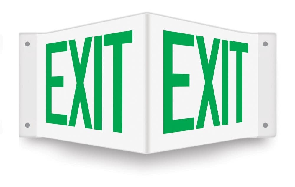 AccuformNMC PSP Projection Sign, Exit, 8" H x 12" W Panel