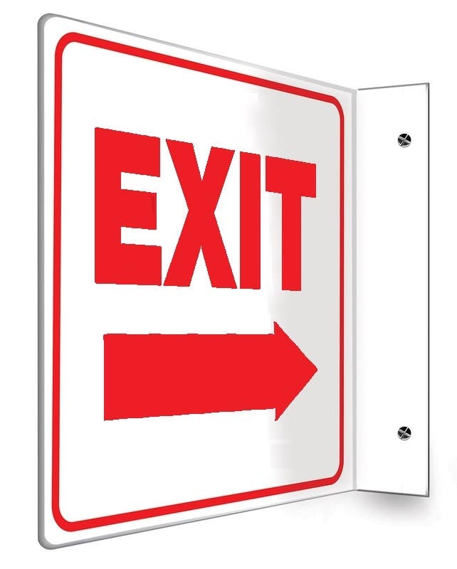 AccuformNMC PSP2 90D Projection Sign, Exit (Arrow), 8" x 8" Panel
