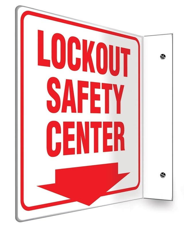 AccuformNMC PSP Projection Sign, Lockout Safety Center
