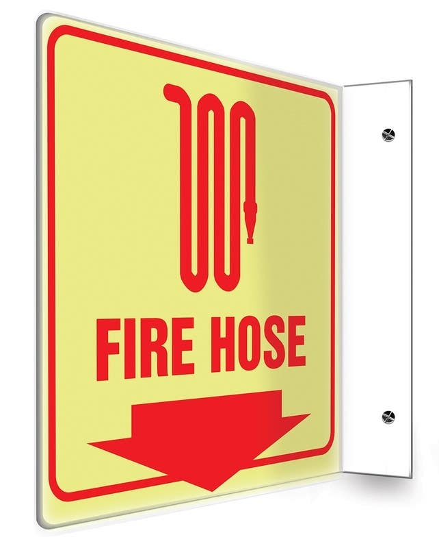 AccuformNMC PSP Glow-In-The-Dark Projection Sign, Fire Hose (Symbol), Lumi-Glow Plastic