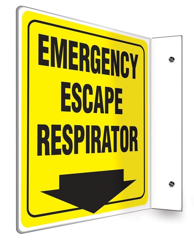 AccuformNMC PSP Projection Sign, Emergency Escape Respirator