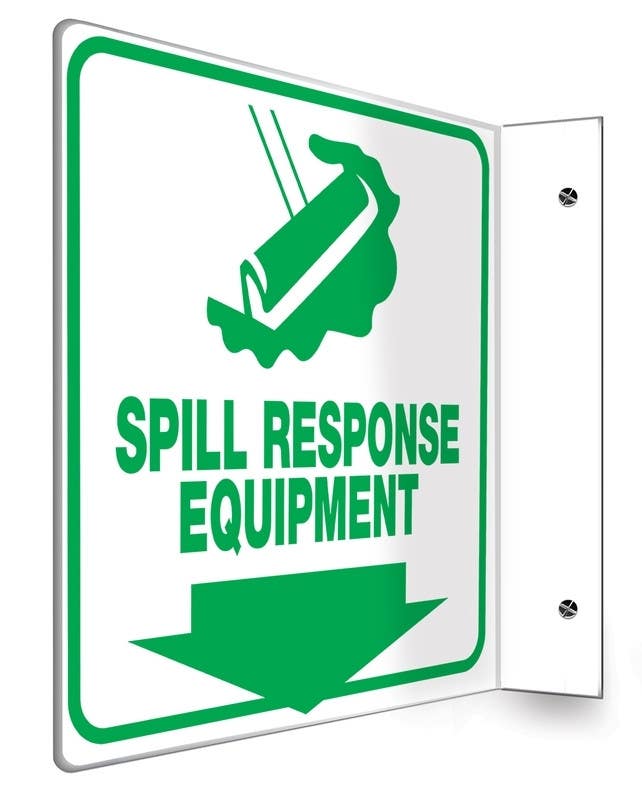 AccuformNMC PSP Projection Sign, Spill Response Equipment (Down Arrow)