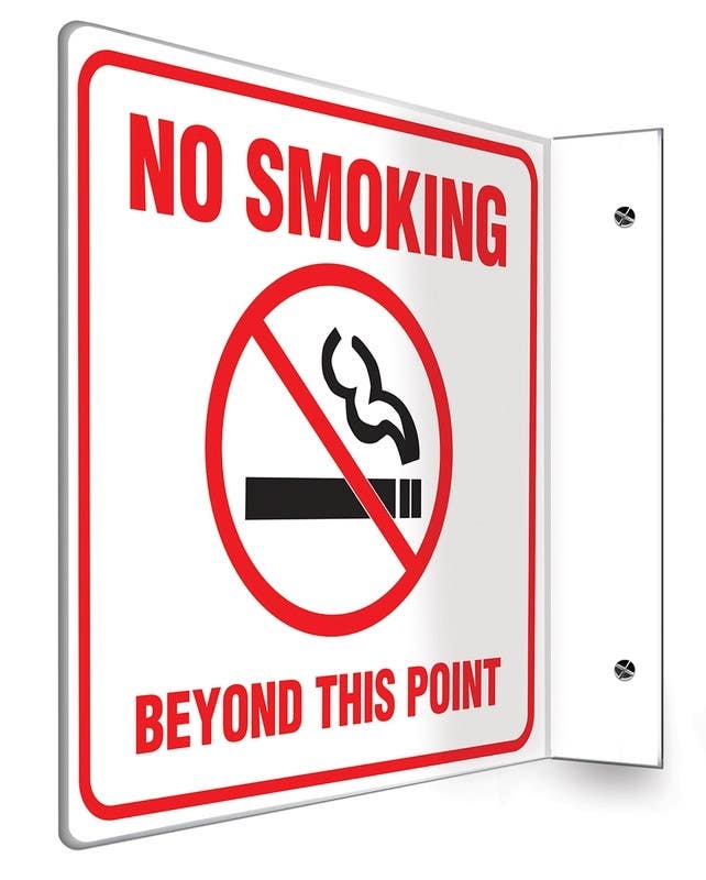AccuformNMC PSP Projection Sign, No Smoking Beyond This Point (Symbol)