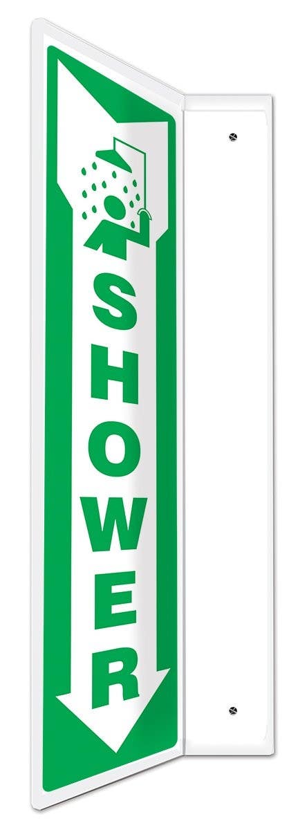 AccuformNMC PSP Projection Sign, Shower (Down Arrow With Symbol), 18" H x 4" W Panel