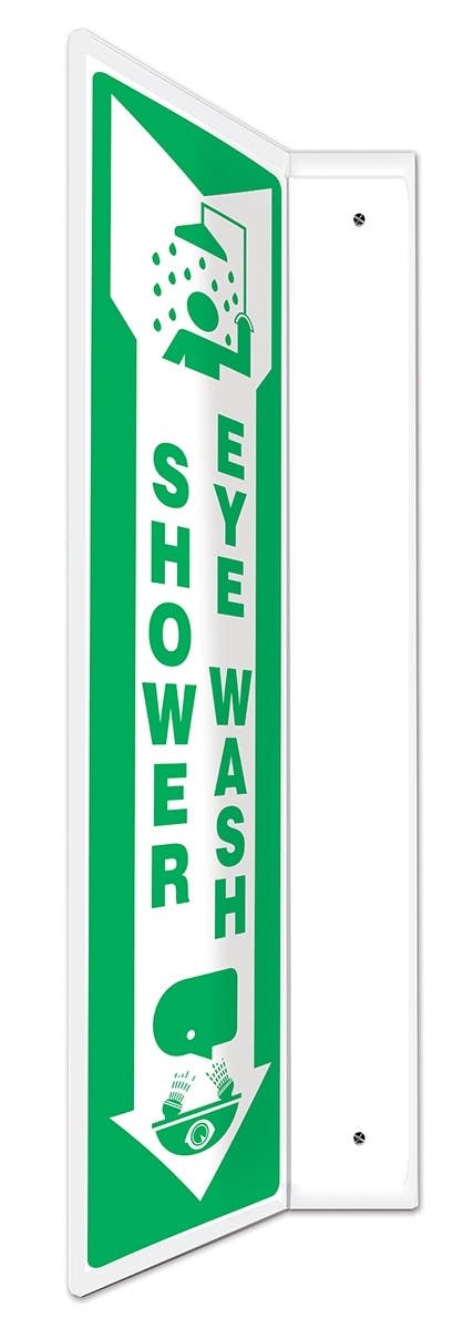 AccuformNMC PSP Projection Sign, Eye Wash/Shower, 18" H x 4" W Panel