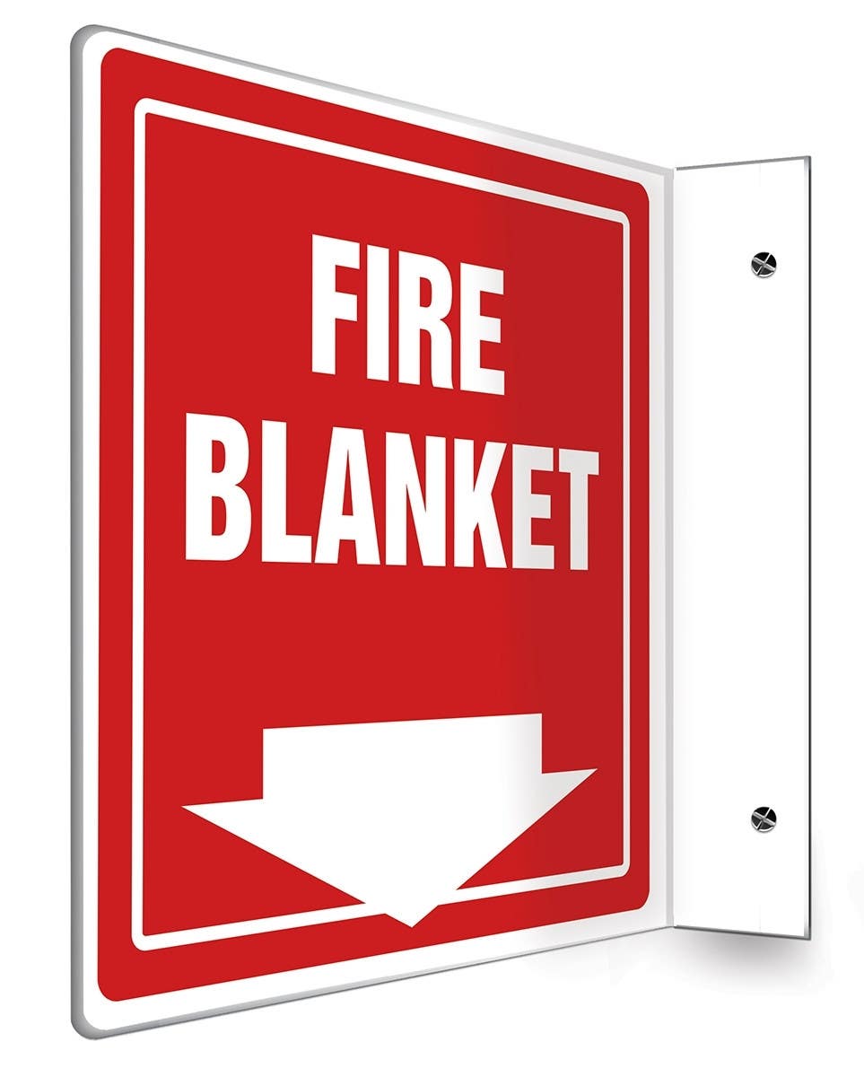 AccuformNMC PSP Projection Sign, Fire Blanket (Down Arrow)