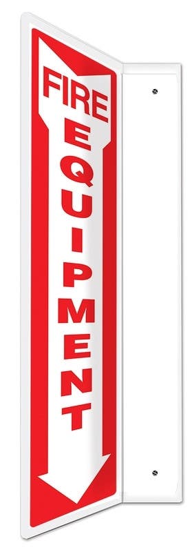 AccuformNMC PSP Projection Sign, Fire Equipment (Down Arrow), 24" H x 4" W Panel