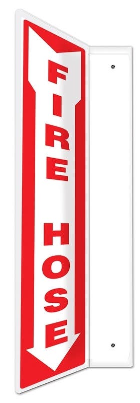 AccuformNMC PSP Projection Sign, Fire Hose (Down Arrow), 24" H x 4" W Panel