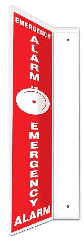 AccuformNMC PSP Projection Safety Sign, Emergency Alarm (Graphic), 24" H x 4" W Panel