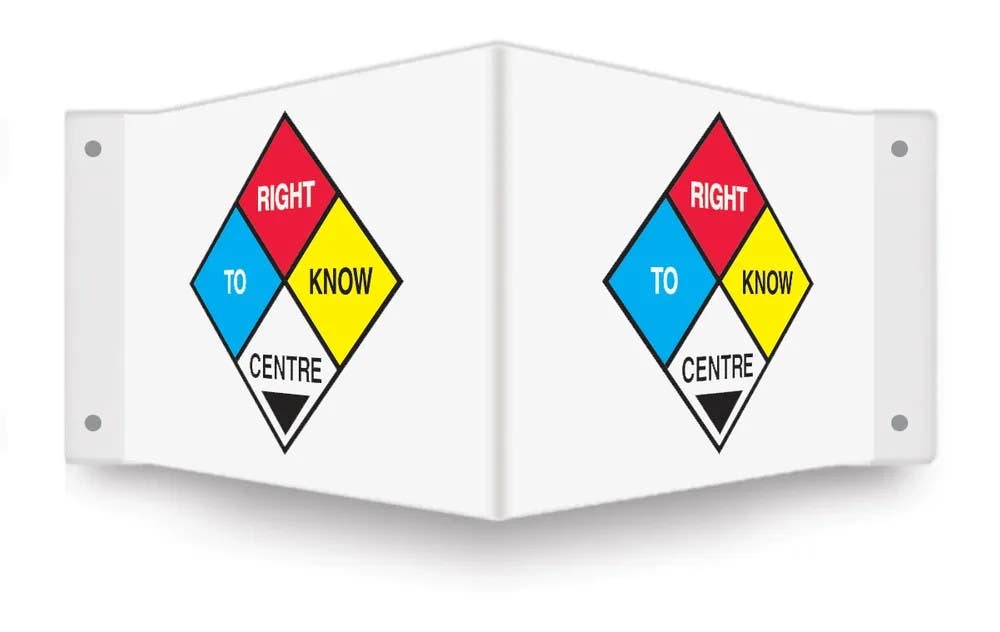 AccuformNMC PSP766 3D Projection Safety Sign, Right To Know Centre, 8" H x 12" W Panel