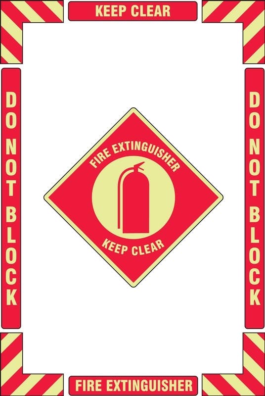 AccuformNMC PSR1 Floor Marking Kit, Fire Extinguisher Keep Clear Do Not Block, 24" H x 36" W