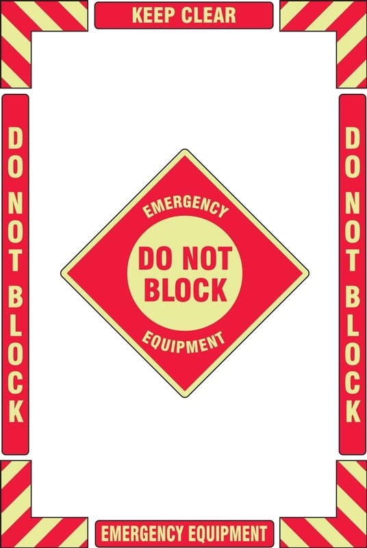 AccuformNMC PSR1 Floor Marking Kit, Emergency Equipment Keep Clear Do Not Block, 24" H x 36" W