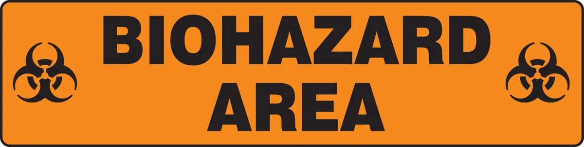 AccuformNMC PSR241 Slip-Gard Safety Sign, Biohazard Area, 6" H x 24" W