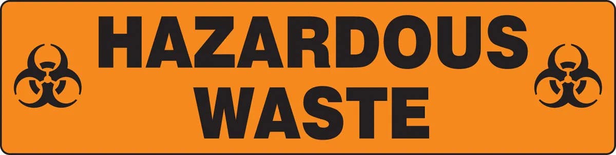 AccuformNMC PSR288 Slip-Gard Safety Sign, Hazardous Waste, 6" H x 24" W