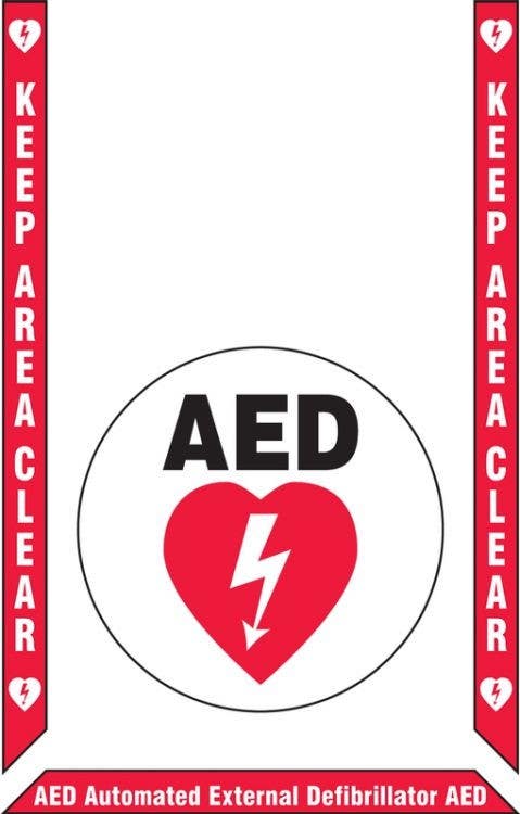 AccuformNMC PSR520 Slip-Gard Floor Marking Kit, AED Keep Area Clear, 36" H x 24" W