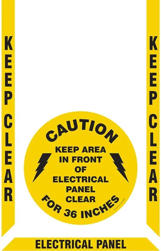 AccuformNMC PSR526 Slip-Gard Floor Marking Kit, Keep Clear - Electrical Panel, 36" H x 24" W