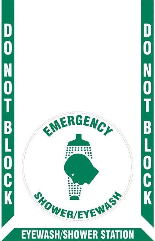 AccuformNMC PSR528 Slip-Gard Floor Marking Kit, Do Not Block - Eyewash/Shower Station, 36" H x 24" W