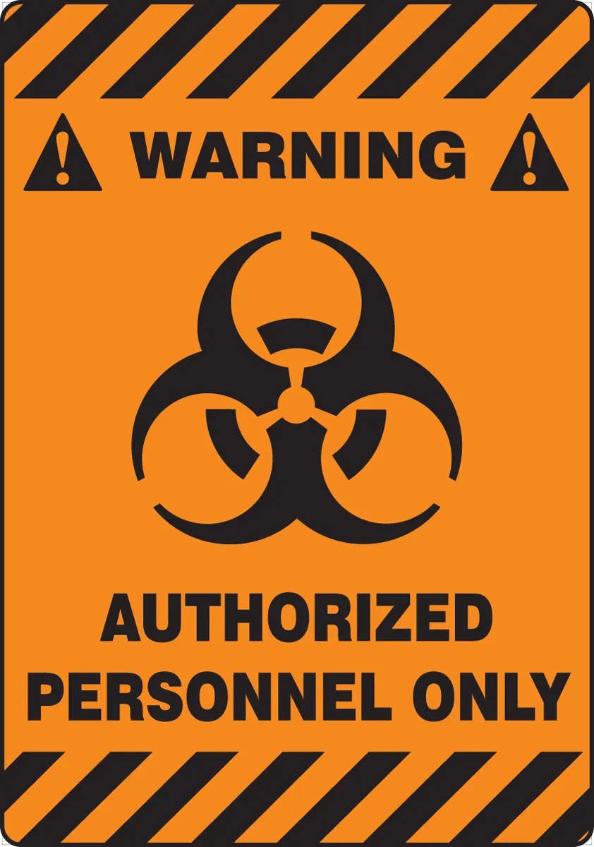 AccuformNMC PSR632 Slip-Gard ANSI Warning Safety Sign, Authorized Personnel Only, 20" H x 14" W