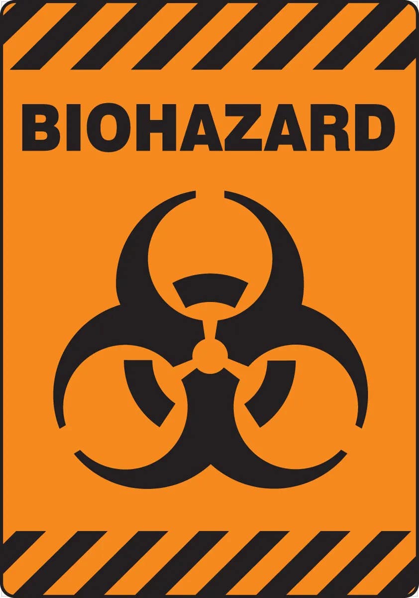 AccuformNMC PSR638 Slip-Gard Biohazard Safety Sign, Biohazard Symbol, 20" H x 14" W