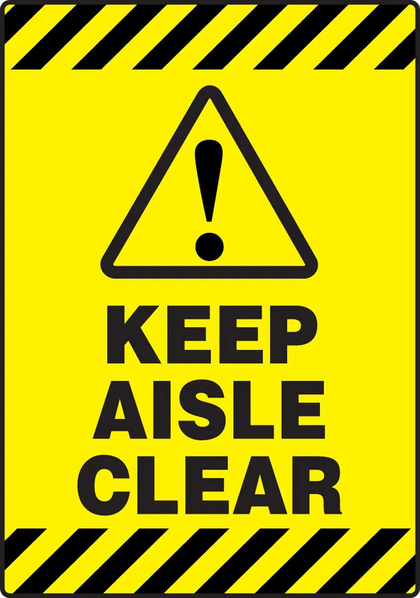 AccuformNMC PSR670 Slip-Gard Safety Sign, Keep Aisle Clear, 20" H x 14" W