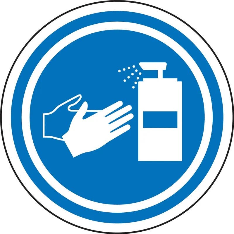 AccuformNMC PSW106 Pavement Print Sign, Sanitize Hands Symbol, 17"