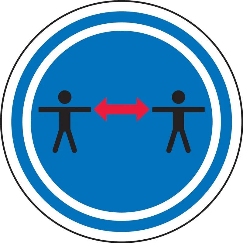 AccuformNMC PSW108 Pavement Print Sign, Social Distance Symbol, 17"