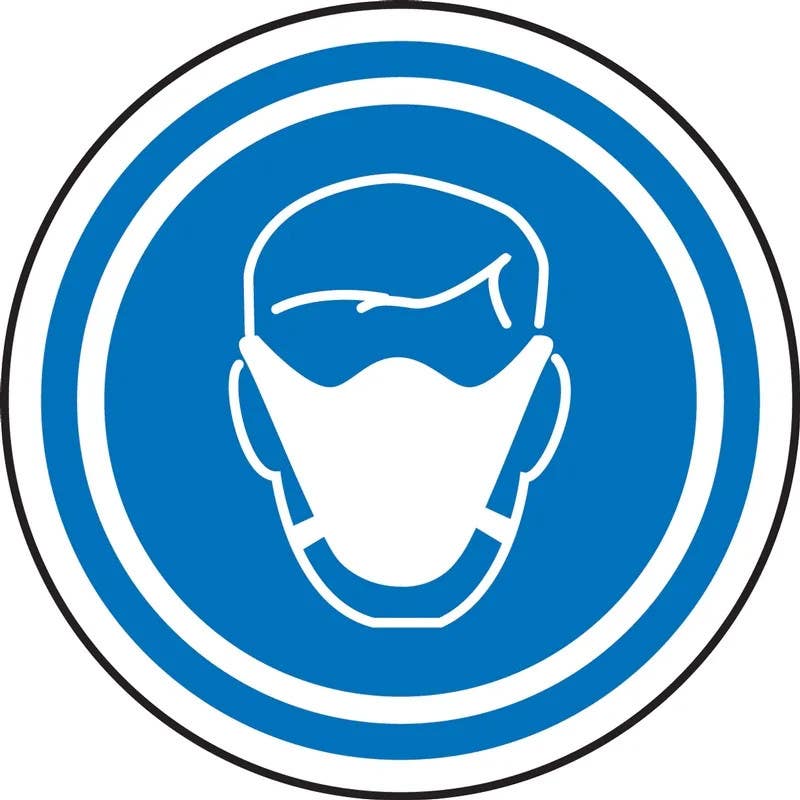 AccuformNMC PSW110 Pavement Print Sign, Face Mask Symbol, 17"