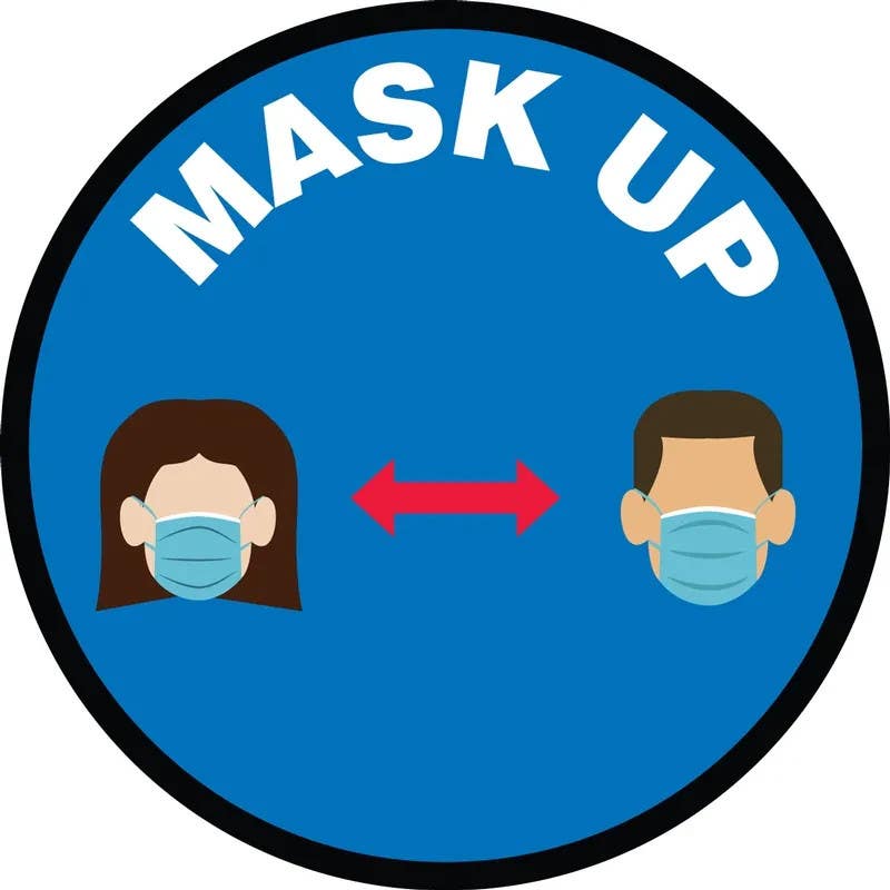 AccuformNMC PSW135 Pavement Print Sign, Mask Up, 17"