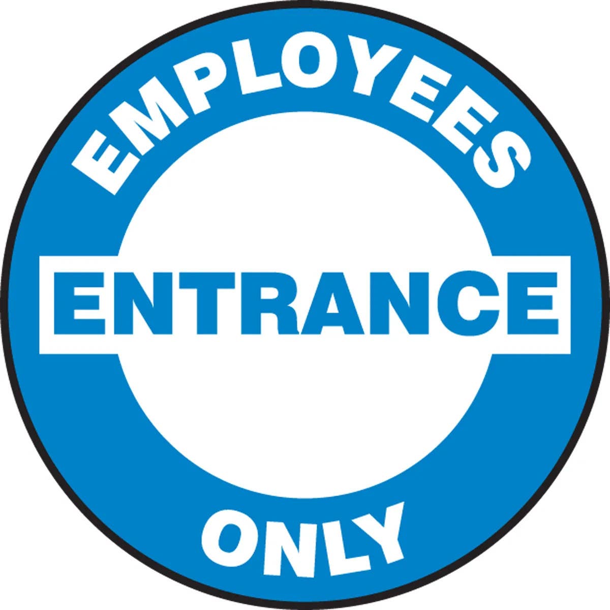 AccuformNMC PSW704 Pavement Print Sign, Employees Entrance Only, 17"