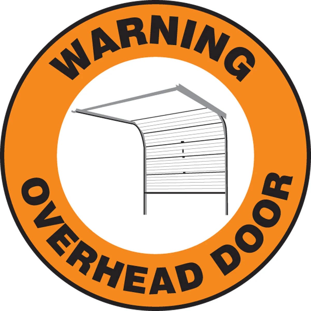 AccuformNMC PSW706 Pavement Print Sign, Warning Overhead Door, 17"