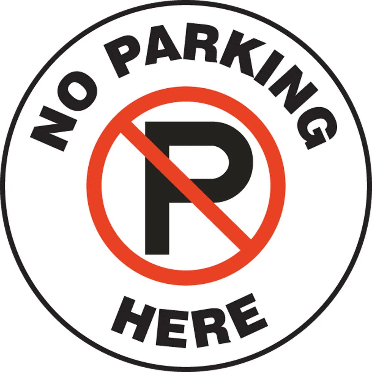 AccuformNMC PSW707 Pavement Print Sign, No Parking Here, 17"