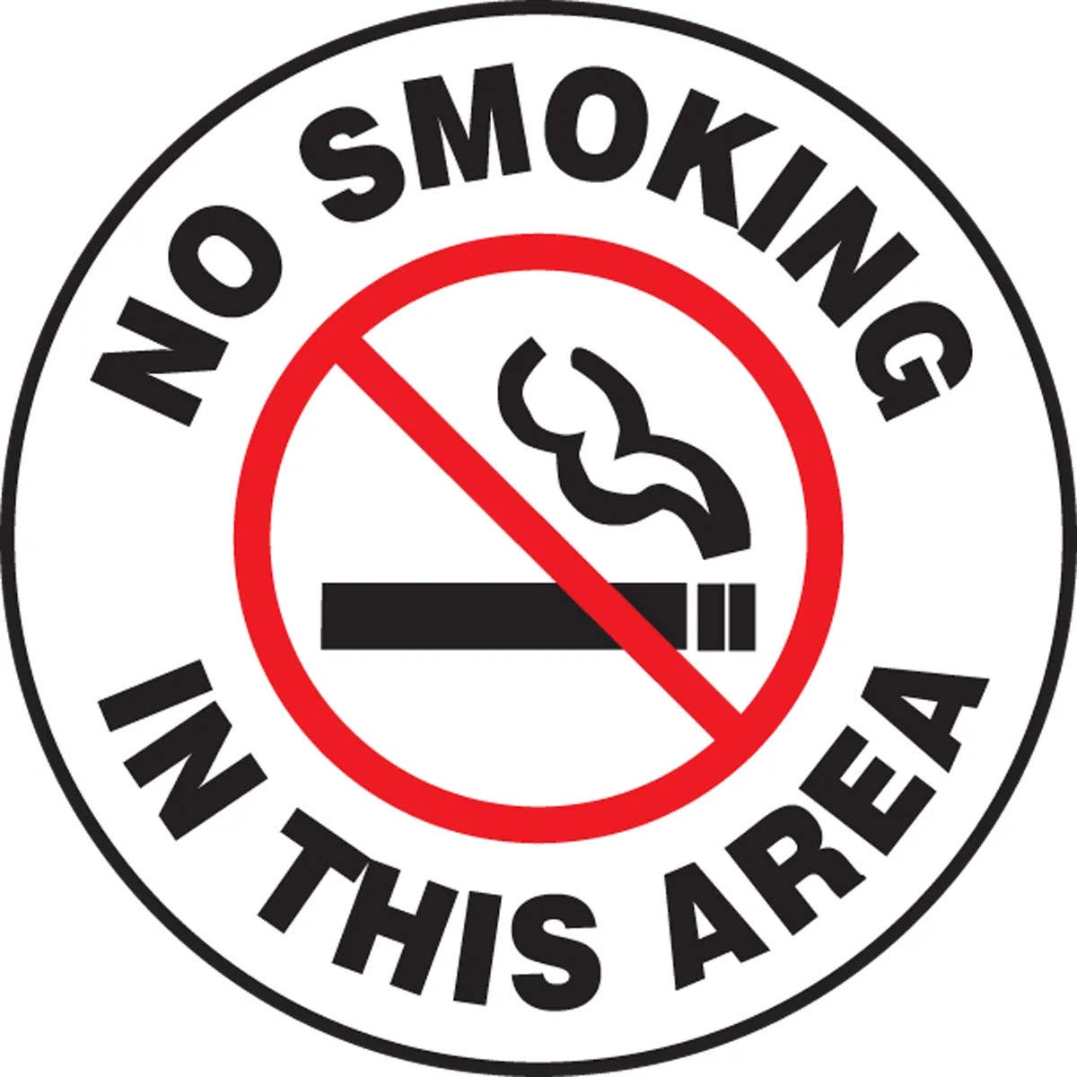 AccuformNMC PSW715 Pavement Print Sign, No Smoking In This Area, 17"