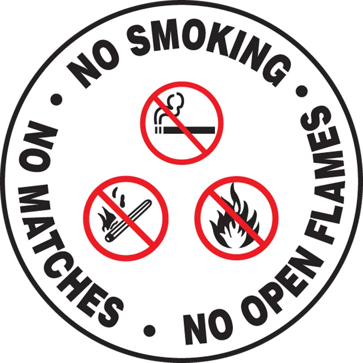 AccuformNMC PSW716 Pavement Print Sign, No Smoking No Matches No Open Flames, 17"