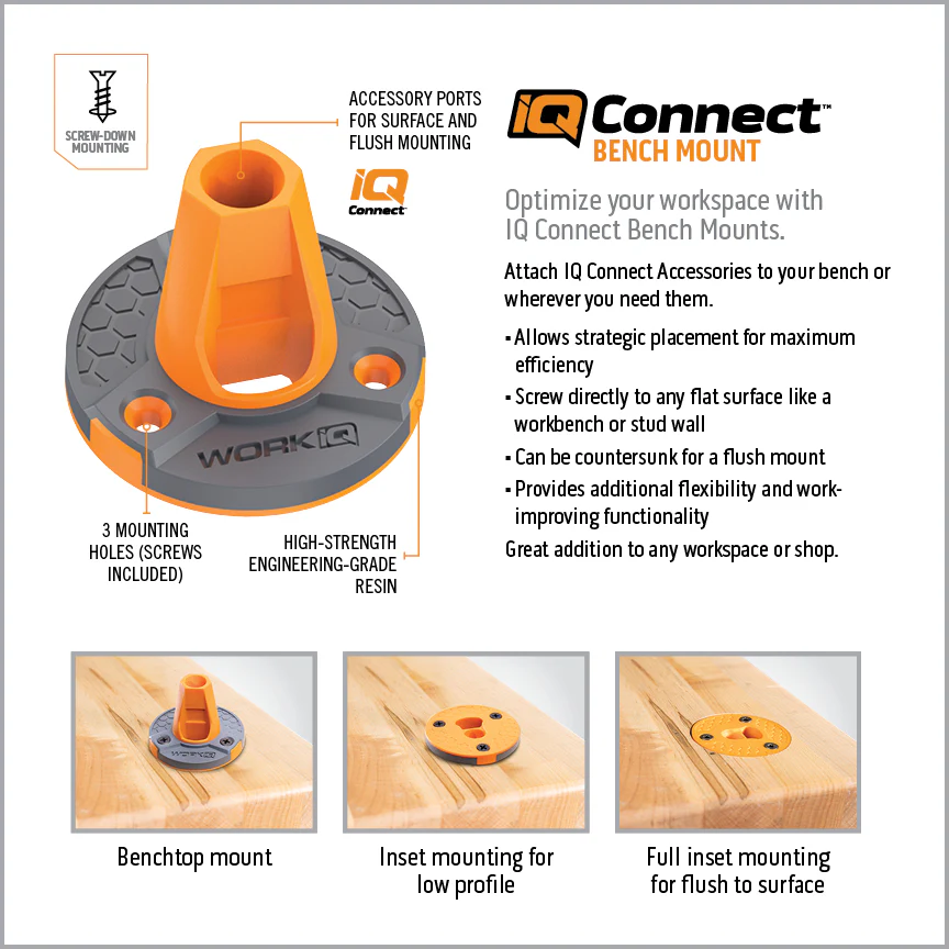 Work IQ Tools IQCBMP IQ Connect Hands-Free Accessory System With 3 Bench Mounts