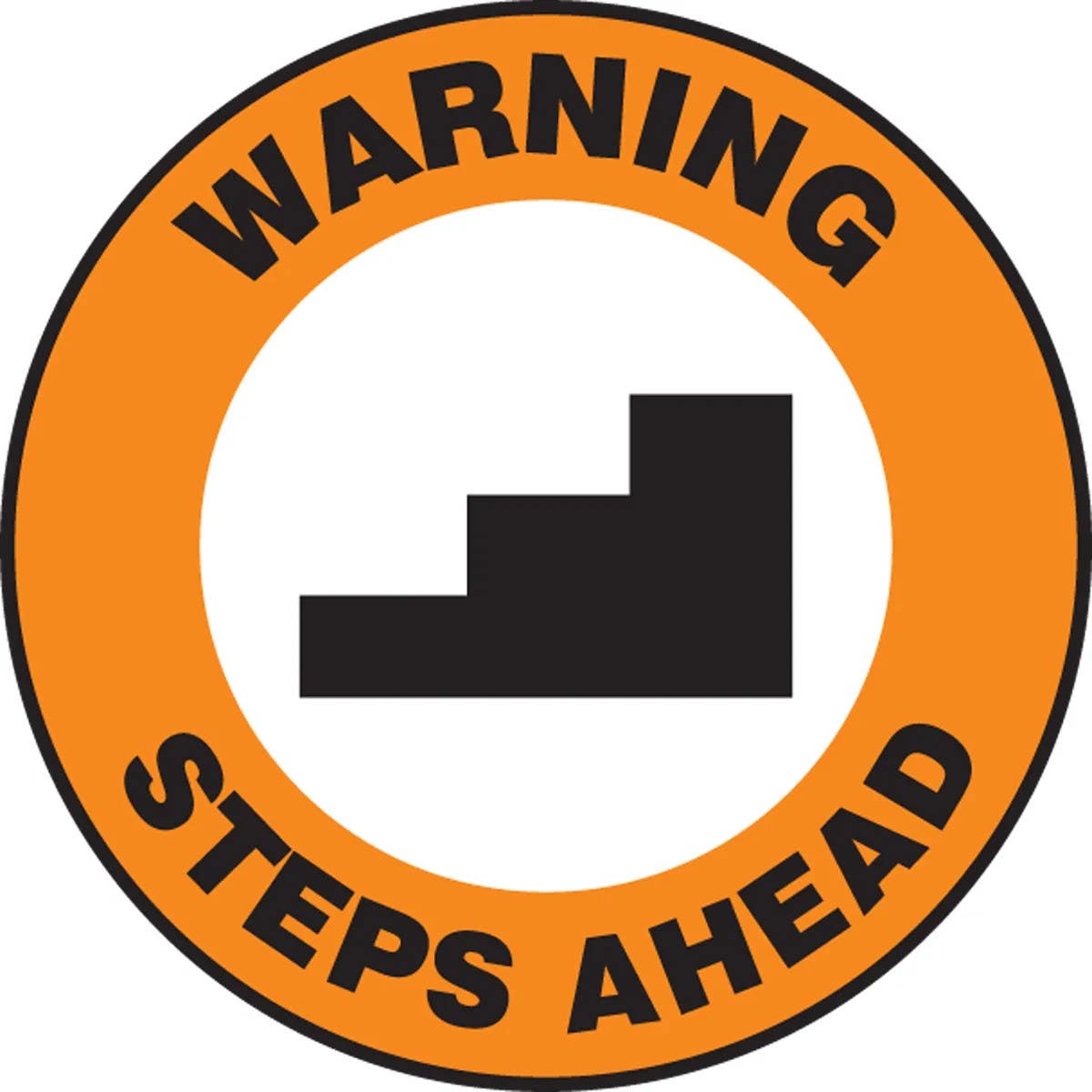 AccuformNMC PSW724 Pavement Print Sign, Warning Steps Ahead, 17"
