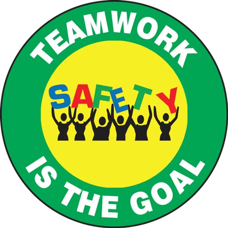 AccuformNMC PSW731 Pavement Print Sign, Team Work Is The Goal, 17"