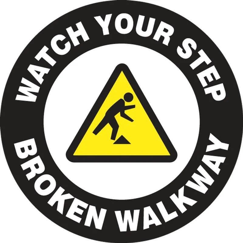 AccuformNMC PSW735 Pavement Print Sign, Watch Your Step Broken Walkway, 17"