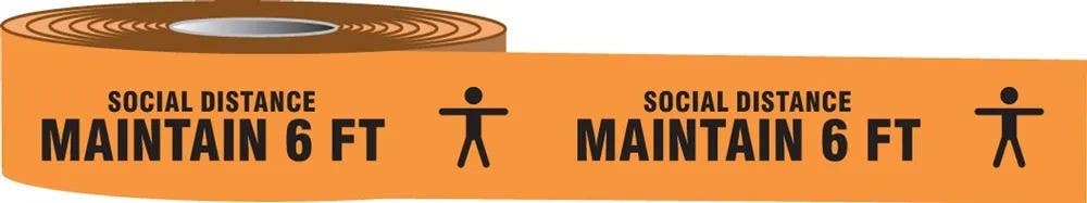AccuformNMC PTM466 Floor Sign, Social Distance Maintain 6 Ft, 2" x 54-Ft