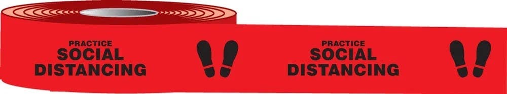 AccuformNMC PTM470 Floor Sign, Practice Social Distancing, 2" x 54-ft