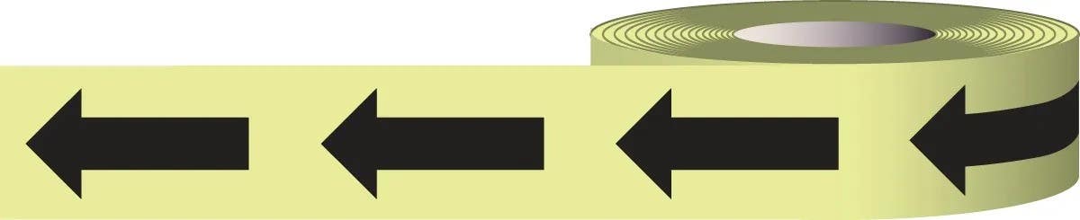 AccuformNMC PTM93 Glow-In-The-Dark Tape, Arrow Pattern