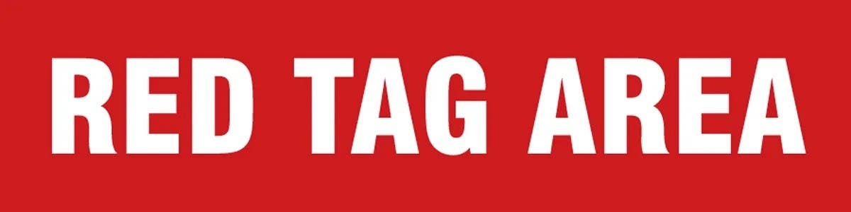 AccuformNMC PTP183 Floor Stripe, High Performance Message Floor Strips, Red Tag Areav, 3" H x 12" W