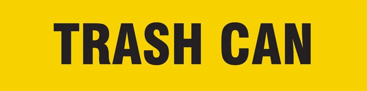 AccuformNMC PTS781 Slip-Gard Message Floor Strip, Trash Can, 3" H x 12" W