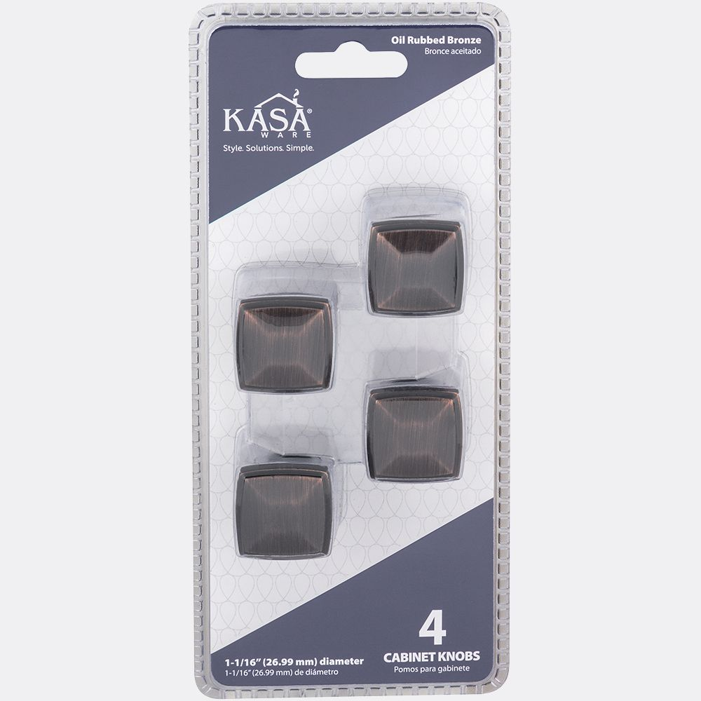 Hardware Resources K121 KasaWare Plain Square Cabinet Knob, 4-Pack