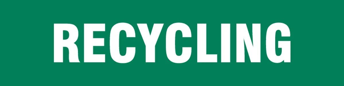 AccuformNMC PTS790 Slip-Gard Message Floor Strips, Recycling, 3" H x 12" W