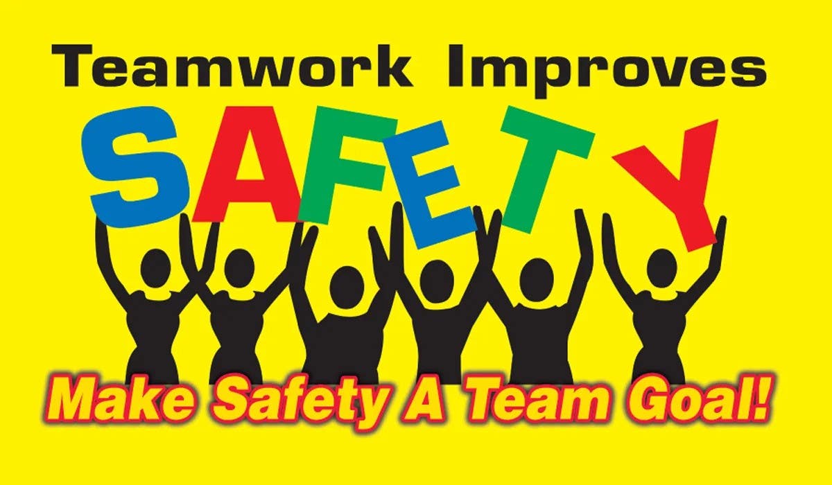 AccuformNMC PWG204 Wall-Wrap Wall Graphics, Teamwork Improves Safety, Make Safety A Team Goal, 28" H x 48" W